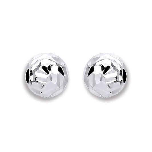 Silver Disco Ball Stud Earrings Jewellery Hanron 