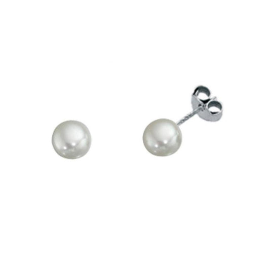 Silver Freshwater Pearl Stud Earrings Jewellery Gecko 