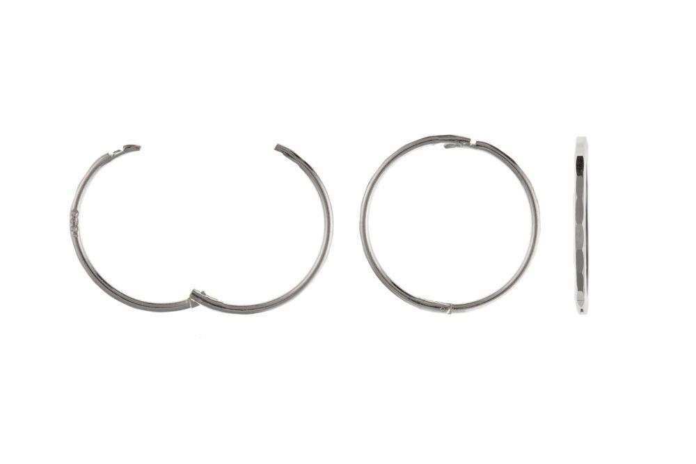 Silver 14 mm Faceted Hoop Earrings Jewellery Ian Dunford