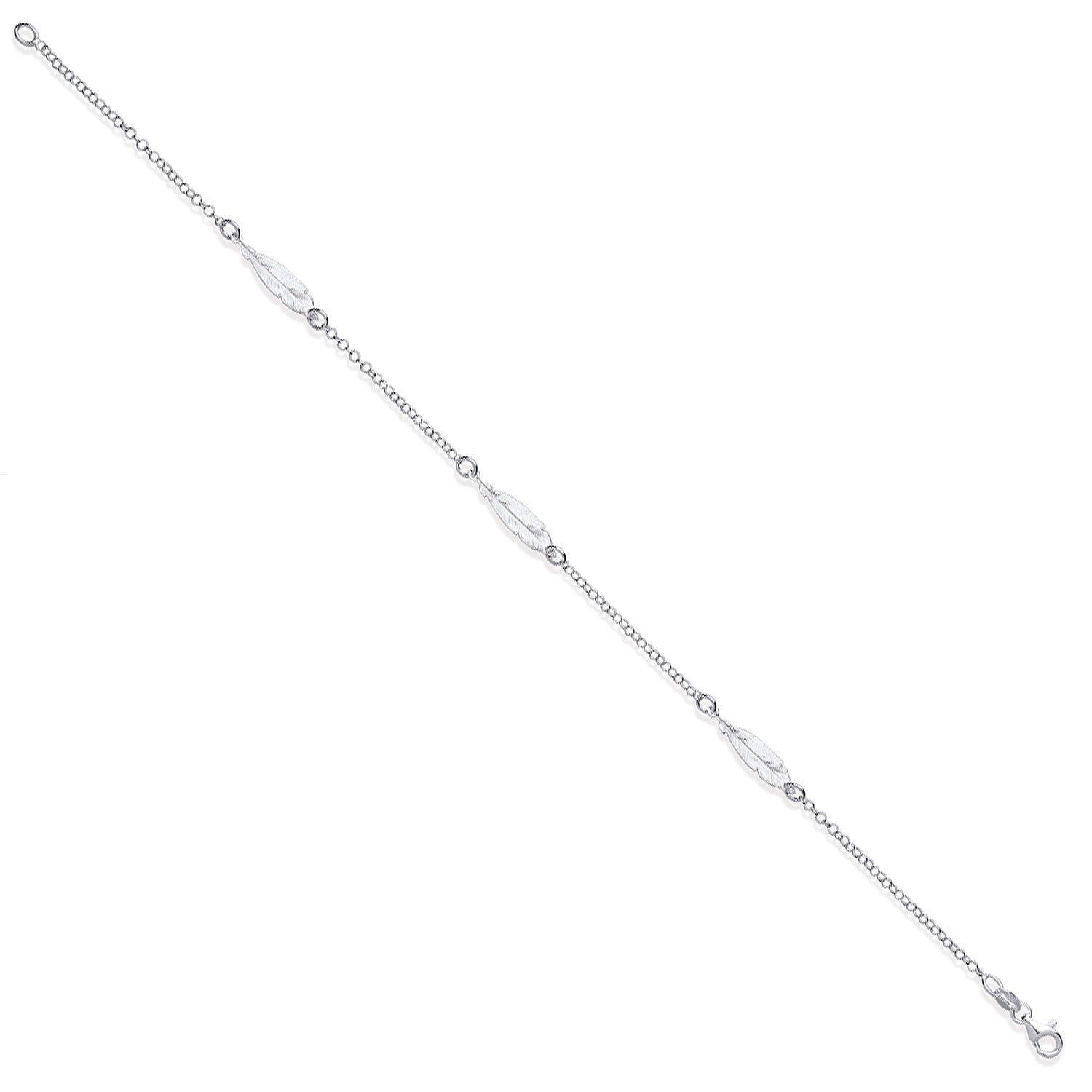 Silver Feather Anklet Anklet Hanron 