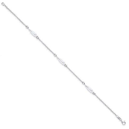 Silver Feather Anklet Anklet Hanron 