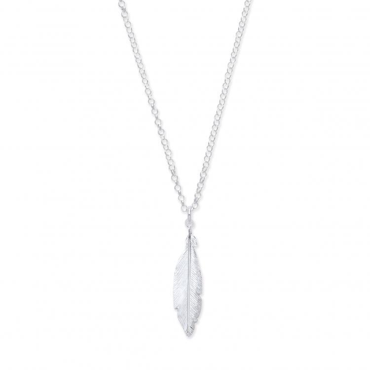 Silver Feather Pendant Jewellery Hanron 