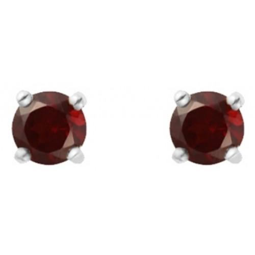 Silver Stud Earrings with Garnet Jewellery Expressions 