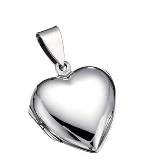 Silver Plain Heart Locket Jewellery Carathea