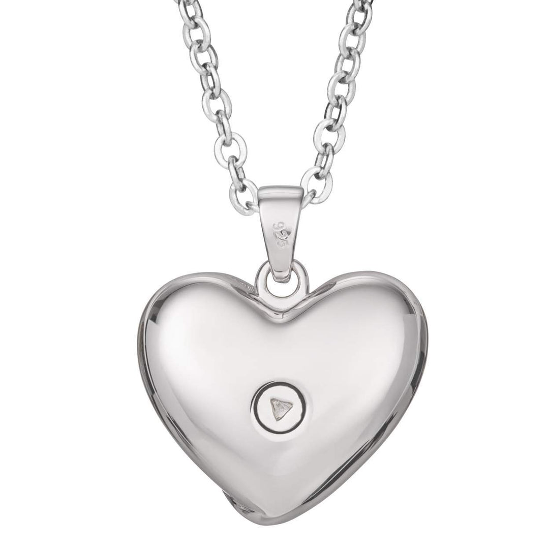 Silver Heart Shaped Memorial Ashes Pendant with Crystals (Self-Fill) Memorial EverWith
