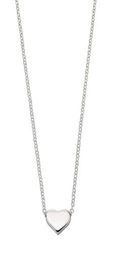 Silver Heart Slider Necklace Jewellery Carathea