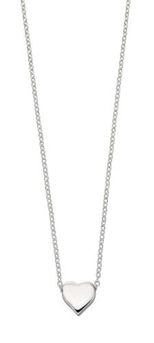 Silver Heart Slider Necklace Jewellery Gecko 