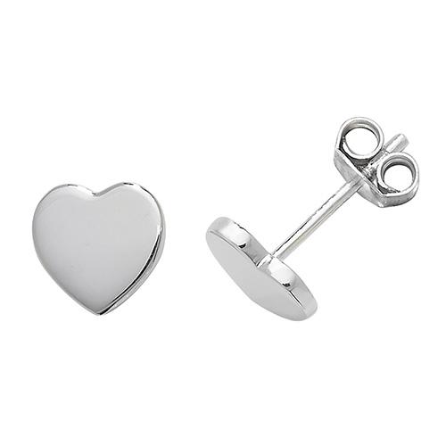 Silver Heart Stud Earrings Earrings Treasure House Limited 