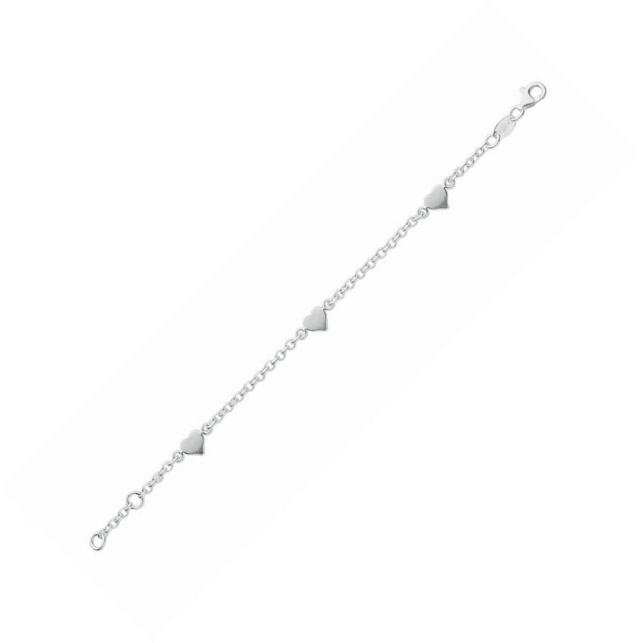 Silver Anklet with Hearts Anklet Hanron