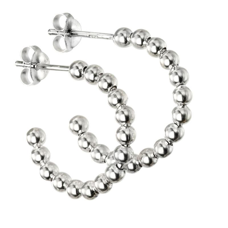 Silver Ball Hoop Earrings Jewellery Gecko 