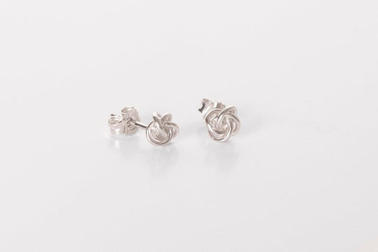 Silver Knot Stud Earrings