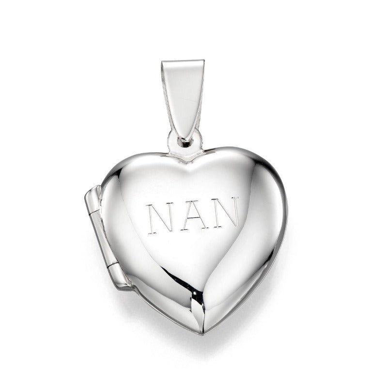 Silver Plain Heart Locket Jewellery carathea