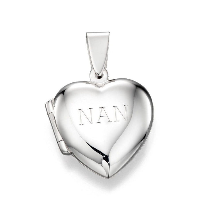Silver Plain Heart Locket Jewellery carathea