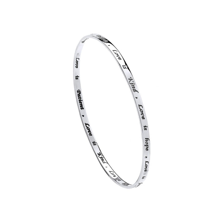 Silver 'Love' Messages Bangle Jewellery Ian Dunford