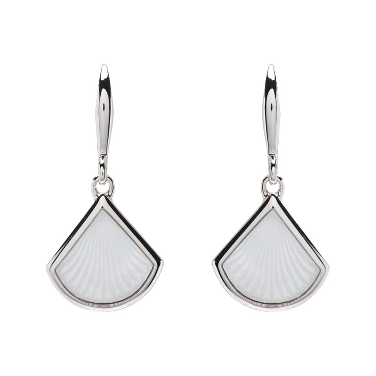 Silver Drop Earrings with Mother of Pearl Earrings Unique