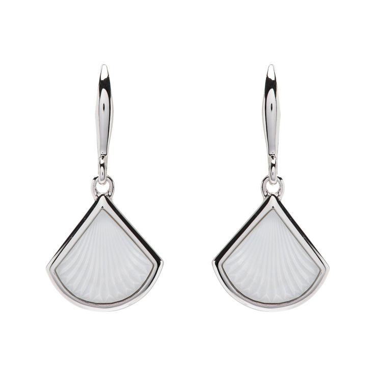 Silver Drop Earrings with Mother of Pearl Earrings Unique 