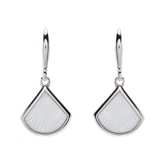 Silver Drop Earrings with Mother of Pearl Earrings Unique 