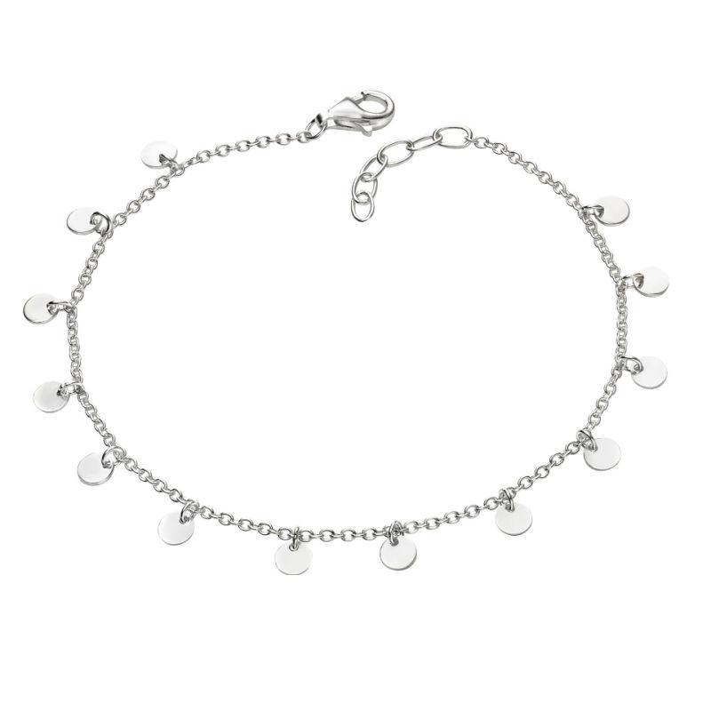 Silver Multi Disc Charm Bracelet Jewellery Gecko 