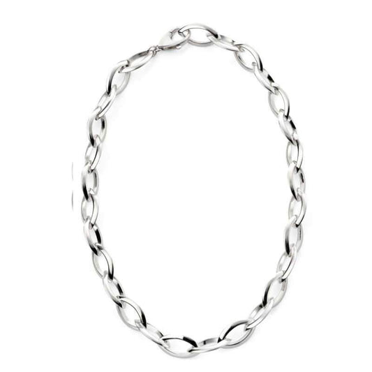 Heavy Silver Marquise Link Ladies Necklace Gecko 