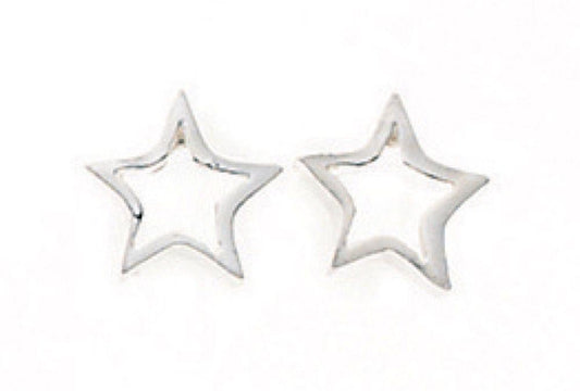 Silver Tiny Open Star Stud Earring Earrings Gecko 