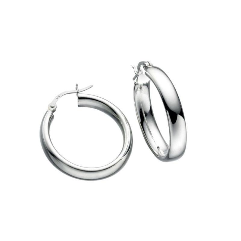 Silver Oval Tube Earrings Jewellery Gecko 