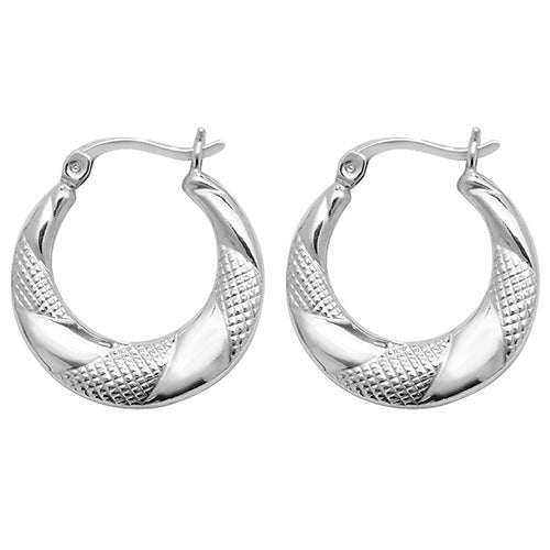 silver creole hoop earrings Carathea jewellers