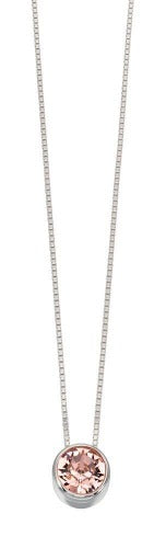 Silver Pendant with Vintage Rose Swarovski Crystal Slider Jewellery Gecko 