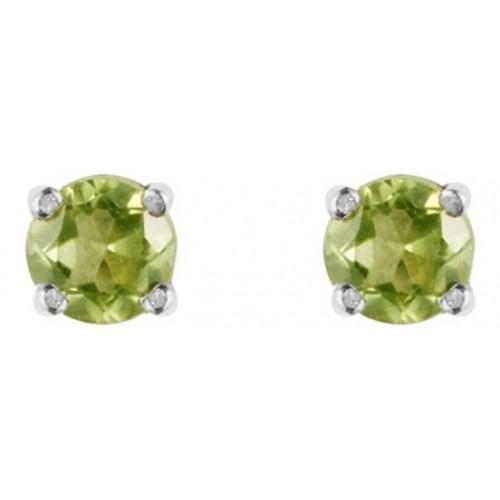 Silver Stud Earrings with Peridot Jewellery Expressions 