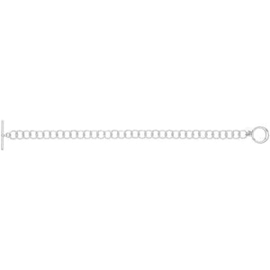 Silver Circle Link Bracelet with T-Bar Fastener Bracelets Carathea