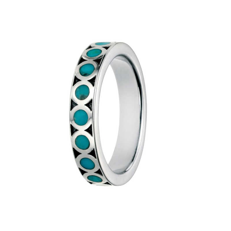 Turquoise inlay sale ring