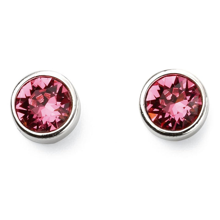 Silver Rose Crystal Stud Earrings Earrings Gecko