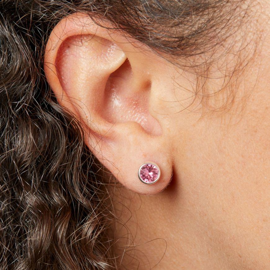 Silver Rose Crystal Stud Earrings Earrings Gecko 