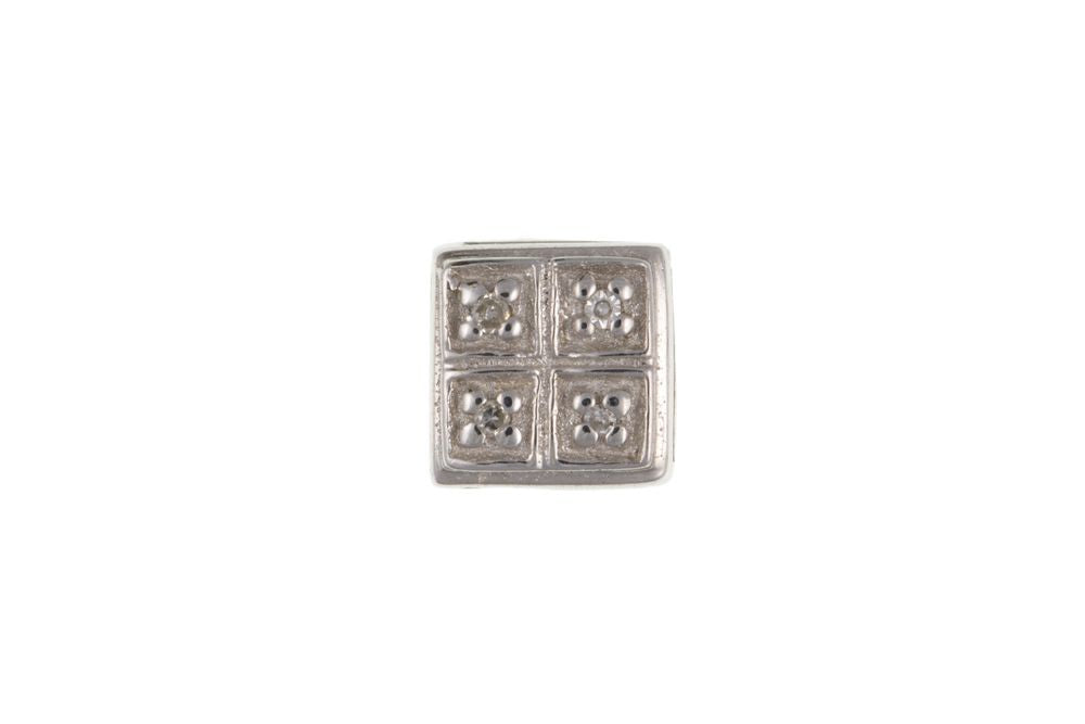 Men's Single Square Earring with Diamond Men's Earrings Ian Dunford