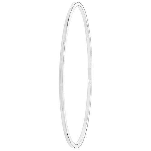 Ladies Plain Squared Silver Bangle Jewellery Carathea