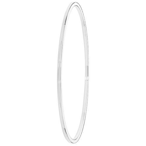 Ladies Plain Squared Silver Bangle Jewellery Carathea 