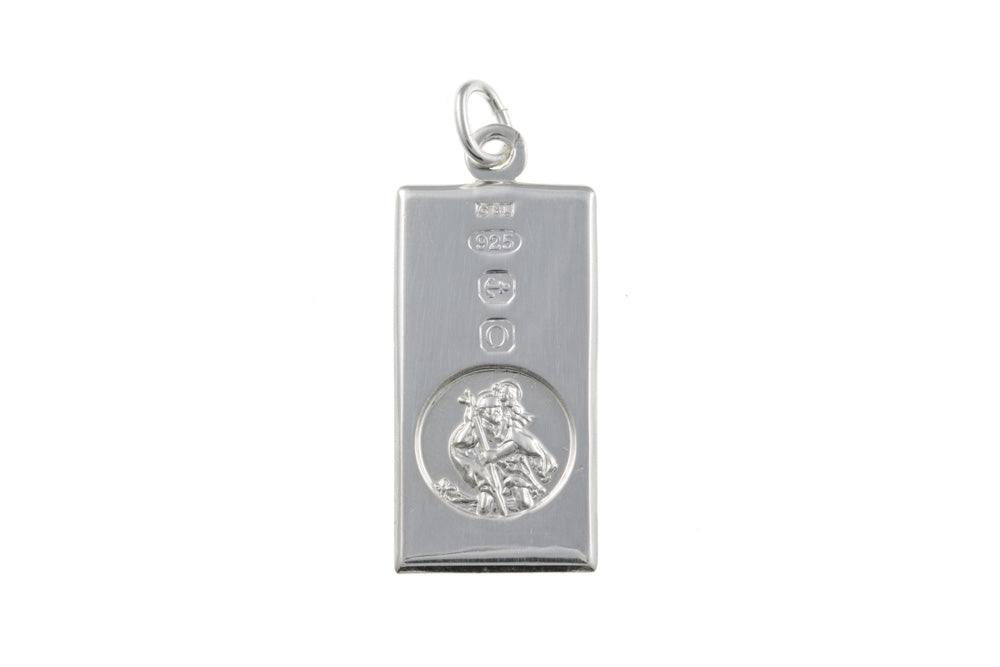 Silver St Christopher Hallmarked Ingot Pendant Necklaces & Pendants Ian Dunford 