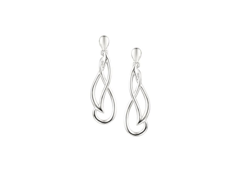 Silver Swirl Drop Earrings AMORE