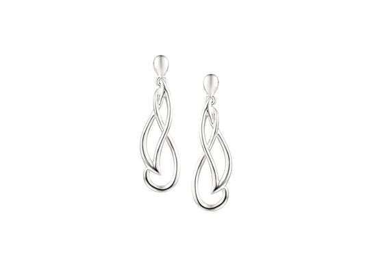 Silver Swirl Drop Earrings AMORE 