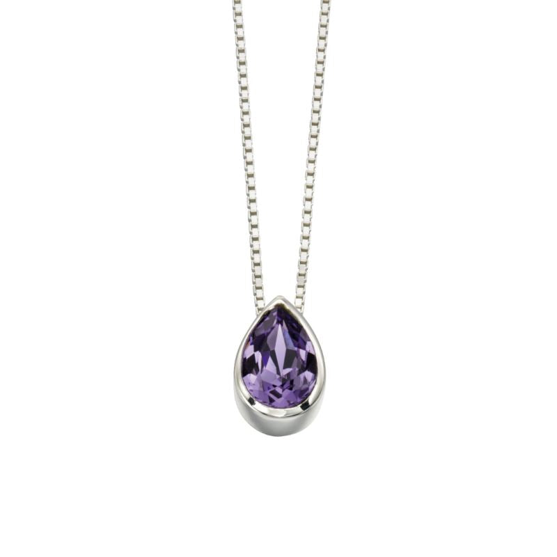 Silver Tanzanite Crystal Teardrop Pendant Jewellery Carathea G 
