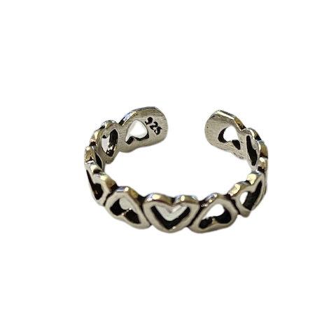 Silver Hearts Toe Ring Toe Rings Carathea