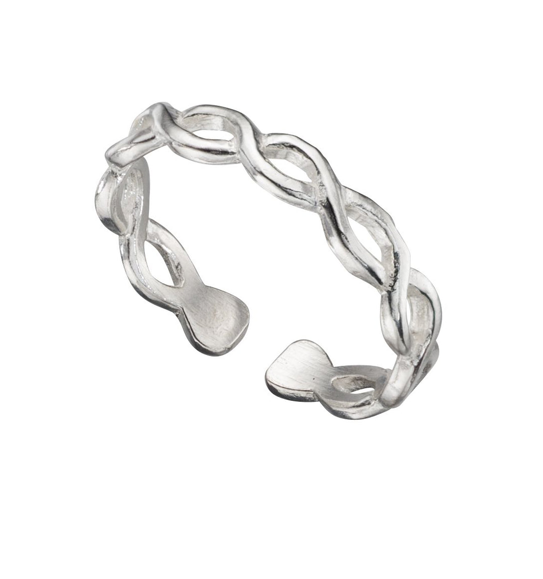 Silver Open Twist Toe Ring Jewellery Gecko