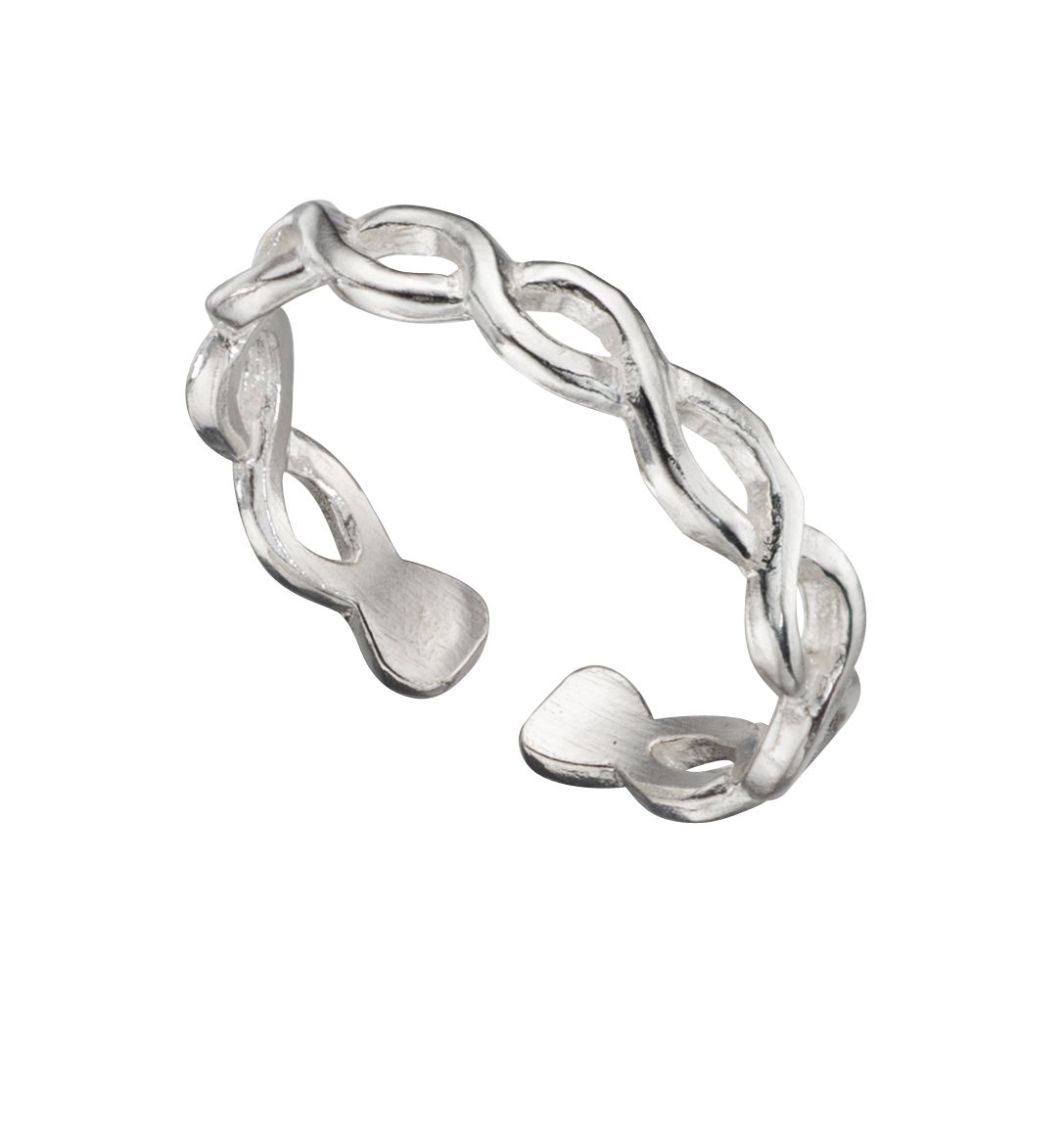 Silver Open Twist Toe Ring Jewellery Gecko 