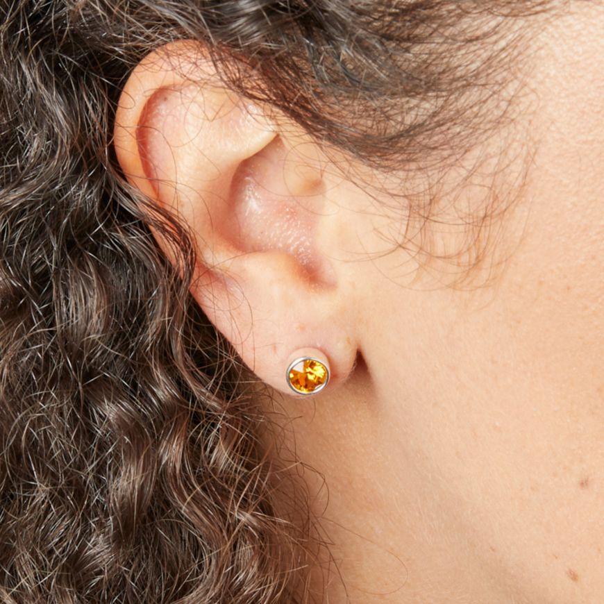 Silver Topaz Crystal Stud Earrings Earrings Gecko 