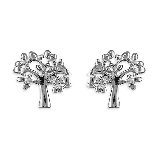 Silver Tree of Life Stud Earrings Jewellery CME