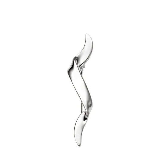 Silver Ribbon Twist Brooch Brooches & Lapel Pins Gecko 