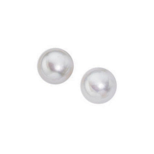 Silver White Freshwater Pearl Stud Earrings Jewellery Gecko 