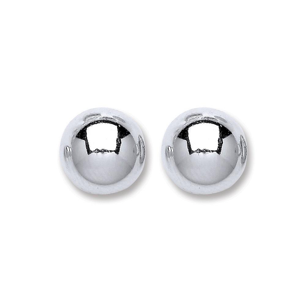 Silver Ball Stud Earrings 10 mm Jewellery Hanron