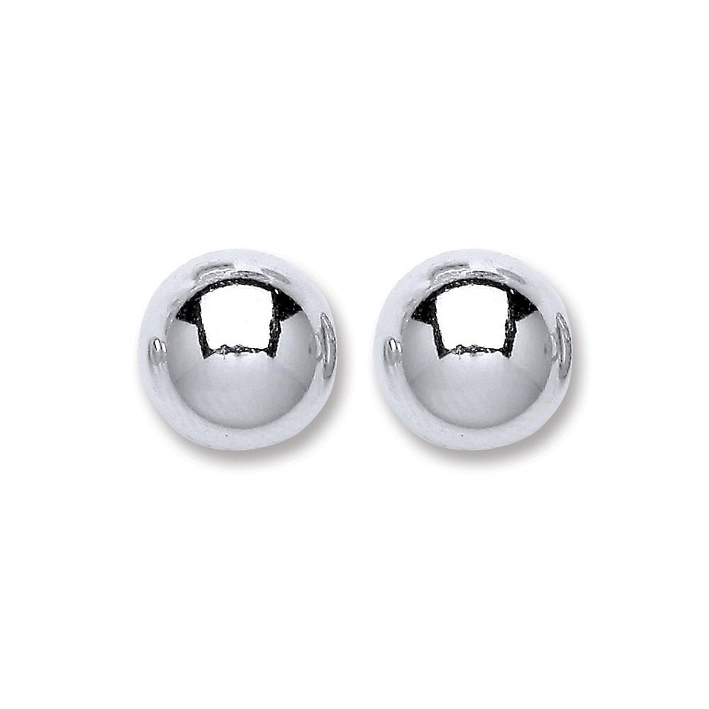 Silver Ball Stud Earrings 10 mm Jewellery Hanron 