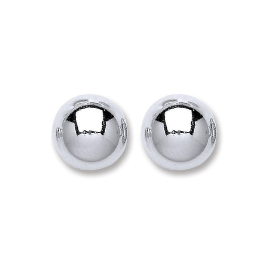 Silver Ball Stud Earrings 10 mm Jewellery Hanron 