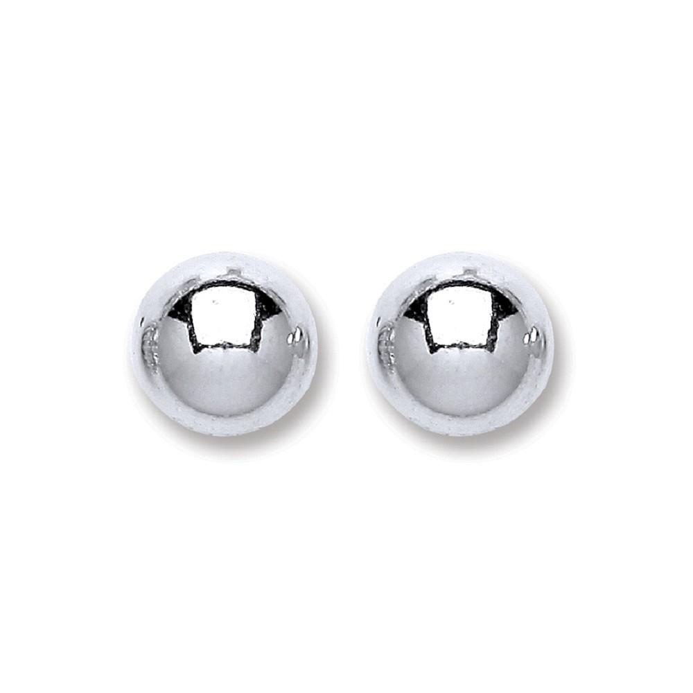 Silver Ball Stud Earrings 8 mm Jewellery Hanron